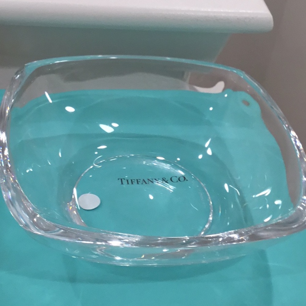 New Tiffany & Co Crystal Square Bowl